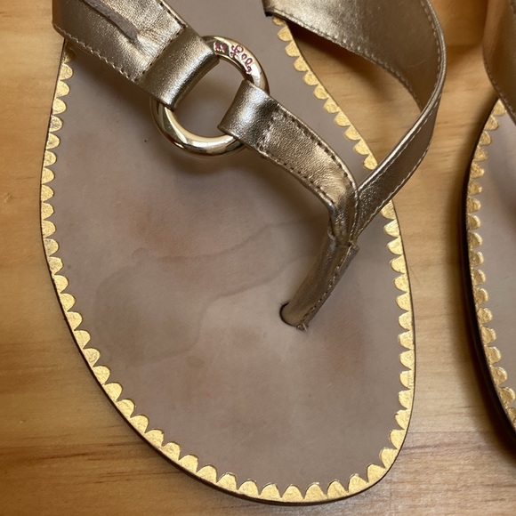 lilly pulitzer leather thong sandals / flip flops - Picture 5 of 12